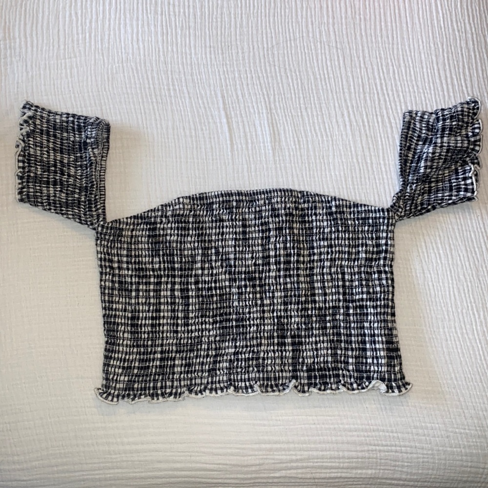 Black and white checkered crop top